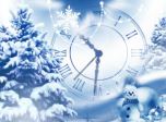 Neujahrs-Bildschirmschoner - Snowfall Clock - Screenshot #1